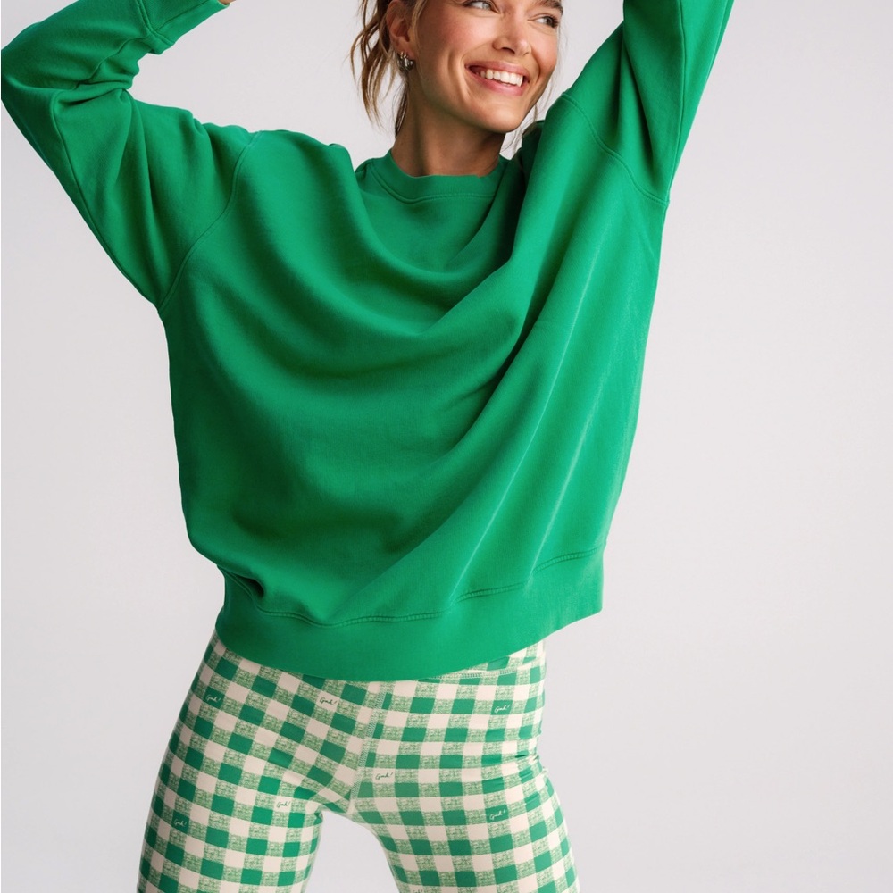MATE the Label x Lisa Says Gah Green Oversized Crewneck Sweatshirt - Picture 2 of 7